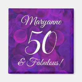 Elegant Lila 50 och Fabulous Födelsedagsfest Magnet