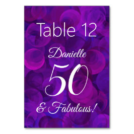 Elegant Lila 50 och Fabulous Födelsedagsfest Namn Bordsnummer