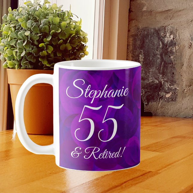 Elegant Lila 55 och pensionerad Pension Kaffemugg (Skapare uppladdad)