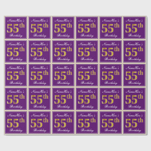 Elegant lila, 55th födelsedag för Fauxguld + Nam Presentpapper