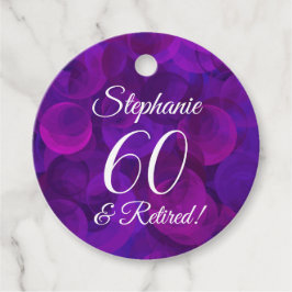 Elegant Lila 60 och pensionerad Pension Gåvor Etiketter