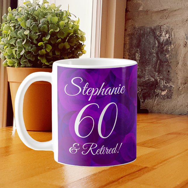 Elegant Lila 60 och pensionerad Pension Kaffemugg (Skapare uppladdad)