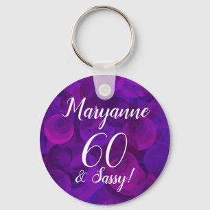 Elegant Lila 60 och Sassy Birthday Namn Nyckelring