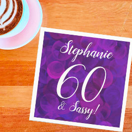 Elegant Lila 60 och Sassy Födelsedagsfest Pappersservett