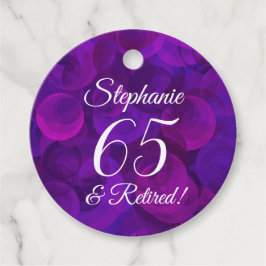 Elegant Lila 65 och pensionerad Pension Gåvor Etiketter