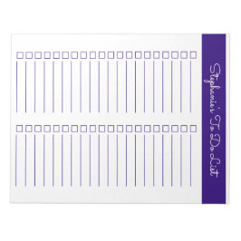 Elegant Lila 8,5x11 Tvåkolumners Checklista Anteckningsblock
