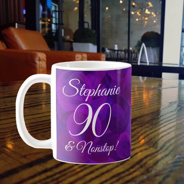 Elegant Lila 90 och Personlig utan stopp Kaffemugg (Skapare uppladdad)
