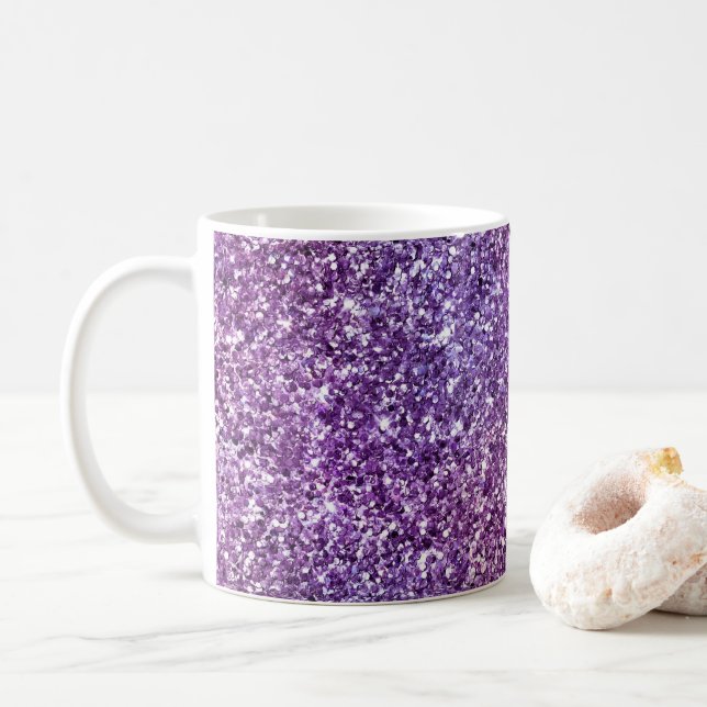 Elegant lila abstrakt stilfull chic mönster kaffemugg (Med munk)