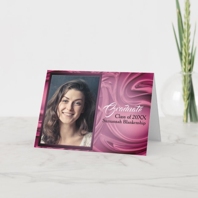 Elegant Lila Abstrakt Studenten Photo Party Inbjudan (Framsida)