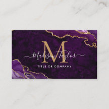 Elegant Lila Agate Guld Glitter Script Monogram