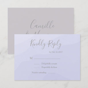 Elegant lila akvarell bröllops-rsvp inbjudningar