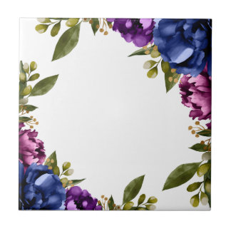 Elegant lila akvarell wisteria blå blomster kakelplatta