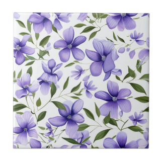 Elegant lila akvarell wisteria blå blomster kakelplatta