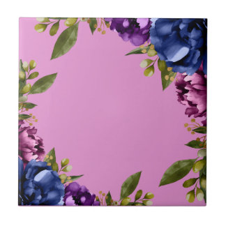 Elegant lila akvarell wisteria blå blomster kakelplatta