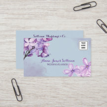 Elegant lila akvarelllogotyp för bröllopsplanering