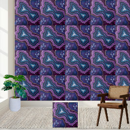 Elegant Lila Amethyst Geode Tile Kakelplatta