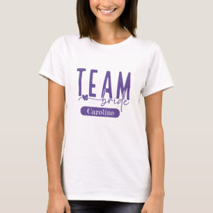 Elegant lila anpassningsbar tjejgruppsbrud T-shirt