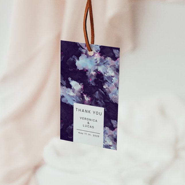 Elegant Lila Artistic Push Stroke Tack Presentetikett (Skapare uppladdad)