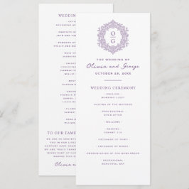 Elegant lila arvsbröllop program