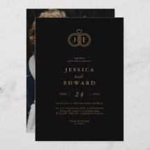 Elegant Lila Avslappnad Photo Monogram Photo Bröll