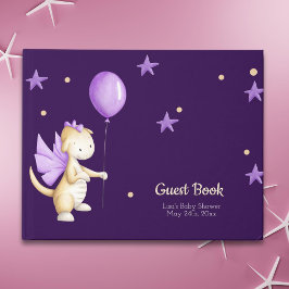 Elegant Lila Baby Dragon Girl Baby Shower Gästböcker