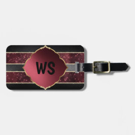 Elegant Lila Black Monogram Personlig Loggage Bagagebricka