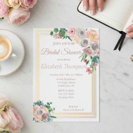 Elegant Lila Blomma Bröllopsdusch Inbjudningar
