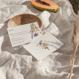 Elegant Lila Blommigt Boho Chic Unik Bröllop OSA Kort