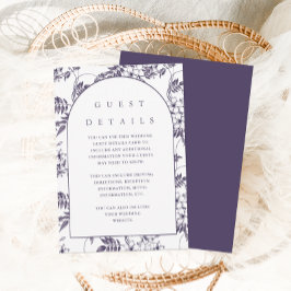 Elegant Lila Blommigt Bröllop Guest Detail Guest