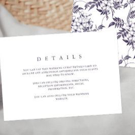 Elegant Lila Blommigt Bröllop Guest Detail Guest