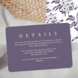 Elegant Lila Blommigt Bröllop Guest Detail Guest