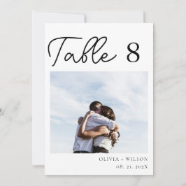 Elegant Lila Blommigt Bröllop Photo Bordsnummer