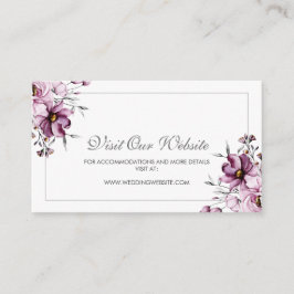 Elegant Lila Blommigt Bröllop webbplats Tilläggskort