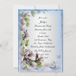 Elegant Lila Blommigt Butterfly Bachelorette Party Inbjudningar