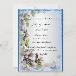 Elegant Lila Blommigt Butterfly Förlovningsfest Inbjudningar