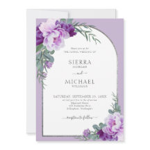 Elegant Lila Blommigt Foliage Silver Arch Bröllop