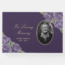 Elegant Lila Blommigt Funeral Photo