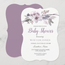 Elegant Lila Blommigt Girl eller Boy Baby Shower
