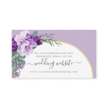 Elegant Lila Blommigt Guld Arch Bröllop webbplats