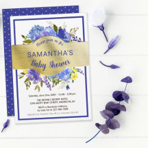 Elegant Lila Blommigt Guld Banner Baby Shower