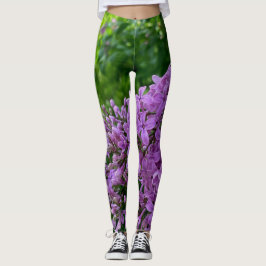 Elegant lila blommigt lila leggings