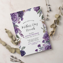 Elegant Lila Blommigt Mors dag Brunch Inbjudningar