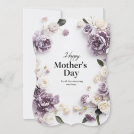 Elegant Lila Blommigt Mors dag-kort