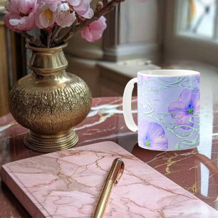 Elegant Lila Blommigt Phone Case - Botanical Art D Kaffemugg