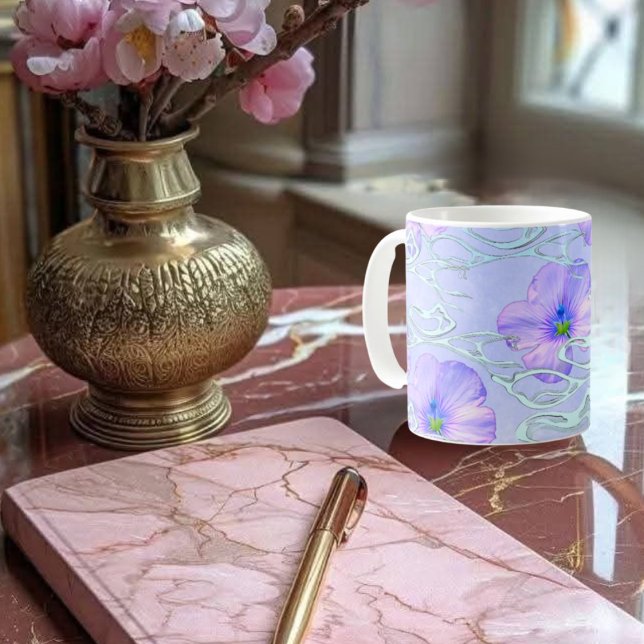 Elegant Lila Blommigt Phone Case - Botanical Art D Kaffemugg (Skapare uppladdad)