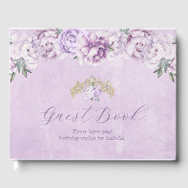 Elegant Lila Blommigt Quinceañera Guest Bok