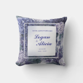 Elegant Lila Blommigt Ram Bröllop Kudde
