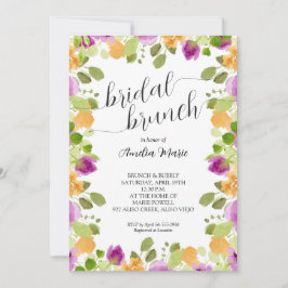 Elegant Lila Blommigt VattenfärgsMöhippa Inbjudningar