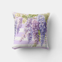 Elegant lila blommigt Wisteria lila vita remsor