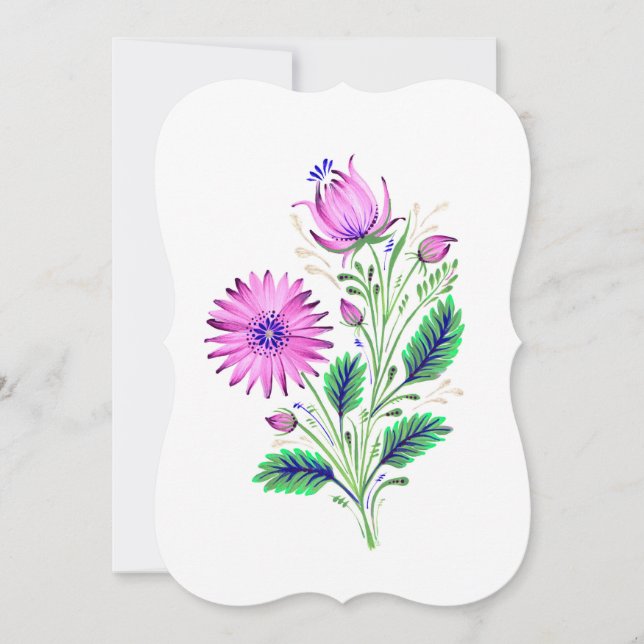 Elegant lila blommor bouquet (Framsida)